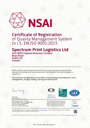 iso 9001 certificate spectrum